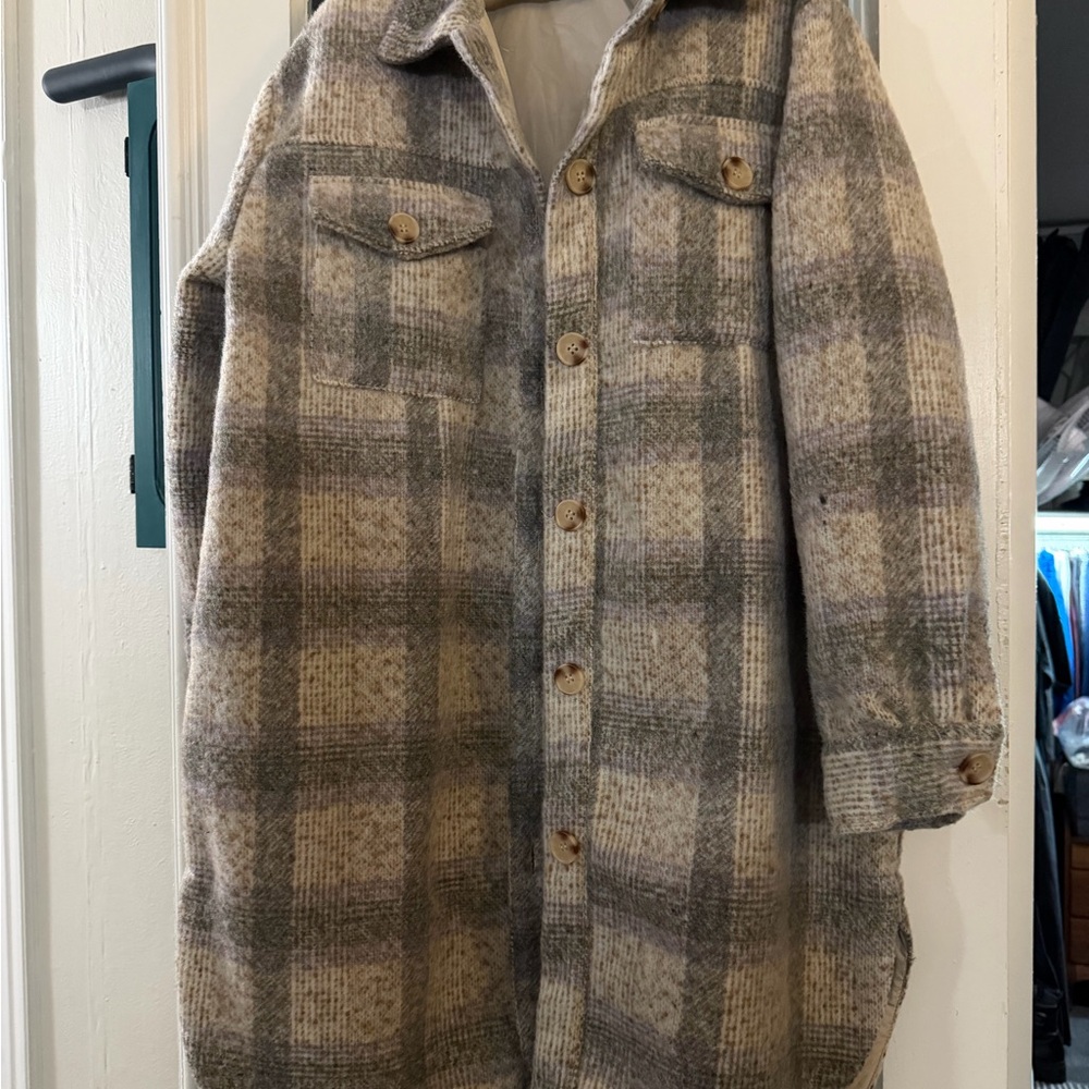 Z Supply Long Wool-like Polyester Shacket